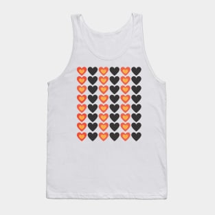 Red & Black, Multicolored Hearts Tank Top